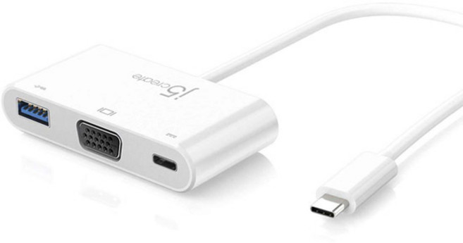 j5create 凱捷國際 NEXT USB Type-C 3合1 Type C VGA 支援PD 轉換器, NEXT-JCA378
