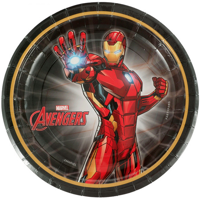 마블 어벤져스 파티접시 아이언맨 오리지널 18cm, 25개입, 1개