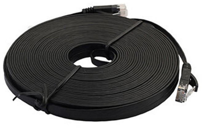 평면 인터넷선 기가 랜케이블 CAT.6, 블랙, 1개, 15m