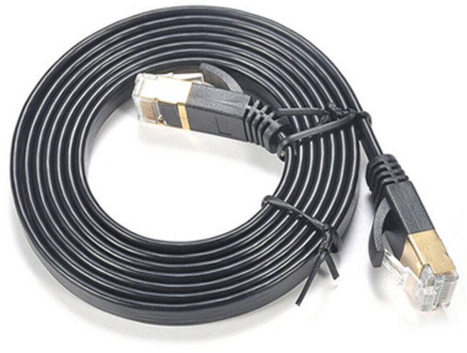 평면 인터넷선 기가 랜케이블 CAT.7 SSTP 10Gbps, 블랙, 1개, 15m