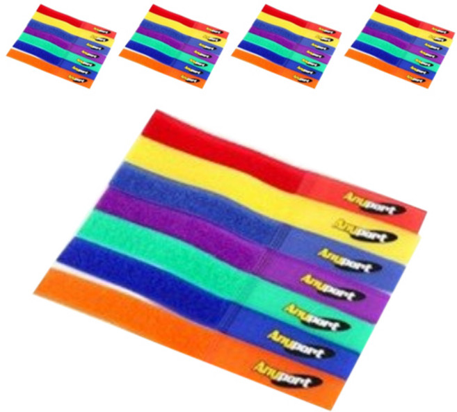 애니포트 찍찍이 테이프 7색 케이블타이, 5세트