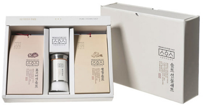 소금이오는소리 표고버섯 솔트 500g + 생강솔트 500g + 퓨어솔트 140g 특2호세트, 1세트