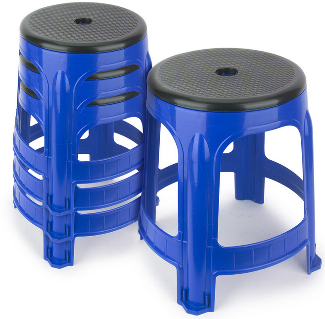 에스파스 플라스틱 회전 간이의자, 블루, 4개