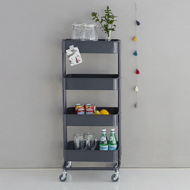 마켓비 롬비 트롤리 카트, 다크그레이, 4단