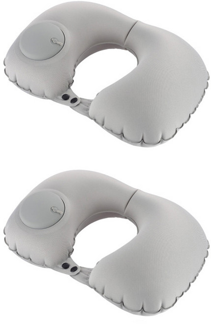 아리코 휴대용 펌프 에어 목베개 2p, 그레이