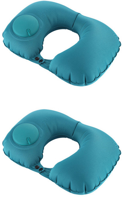 아리코 휴대용 펌프 에어 목베개 2p, 블루