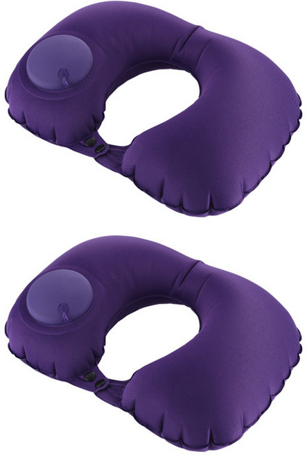 아리코 휴대용 펌프 에어 목베개 2p, 퍼플