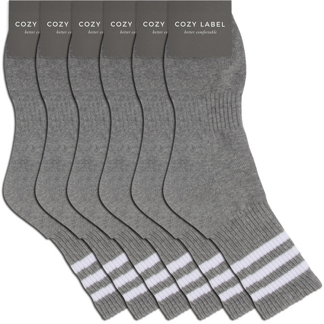 COZY LABEL 男士運動氣墊線條點綴襪 6雙入