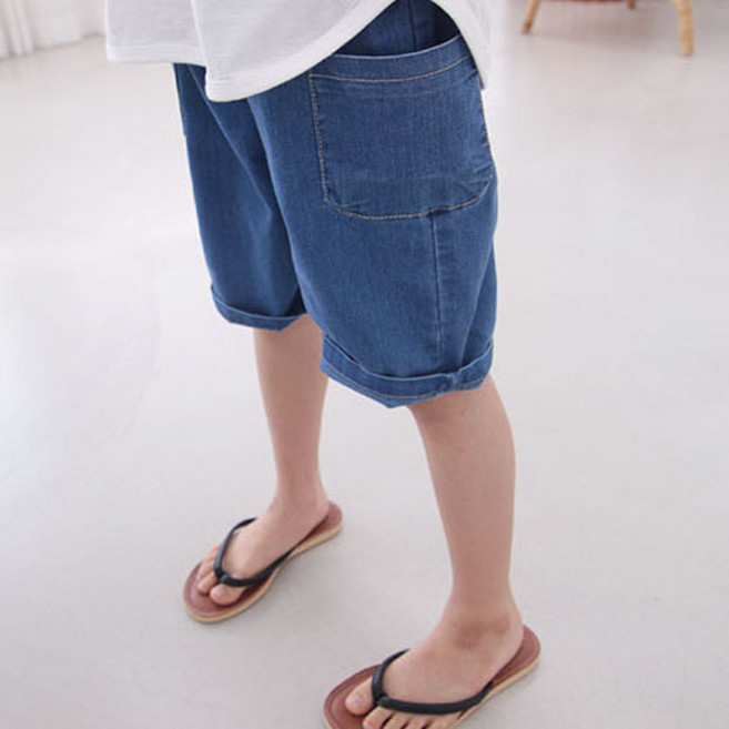 로켓소년 남아용 통기성 말랑카고 데님 반바지