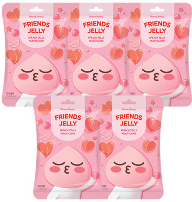 위니비니 카카오프렌즈 젤리 어피치, 60g, 5개