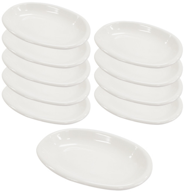 ABM 골든 7타 접시 10p, 흰색, 10개