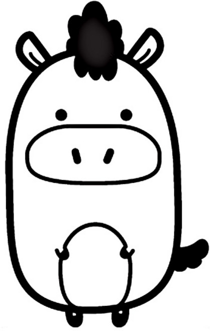 수풀 그래픽 포인트스티커 동물 빅 아이콘 33, 블랙