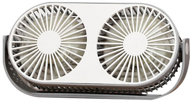 일상잡화 탁상형 듀얼 USB 선풍기, AQ-20, 화이트