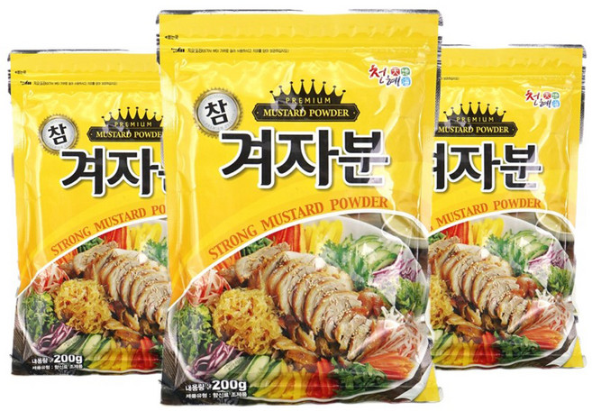 천혜식품 참 겨자분, 200g, 3개