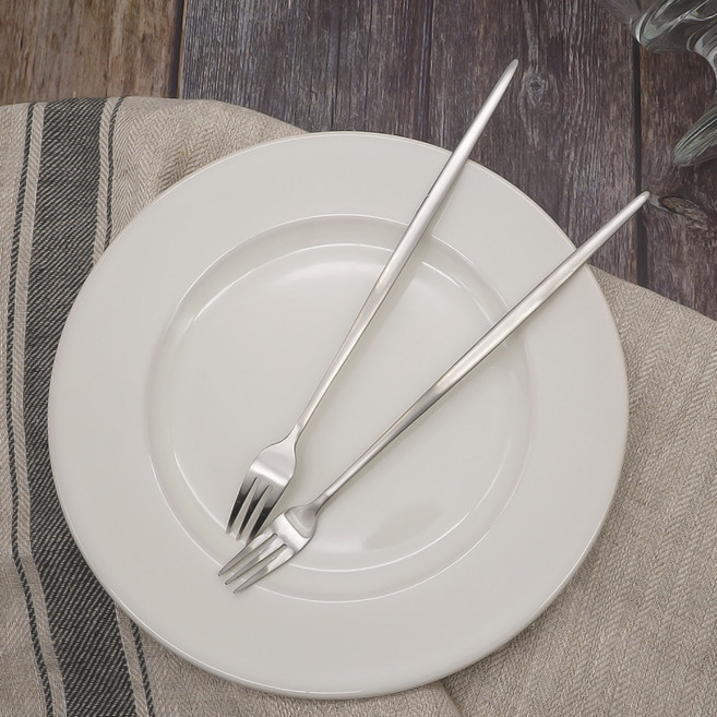 테이블아트 국산 아벨라 무광실버 롱포크, 2개