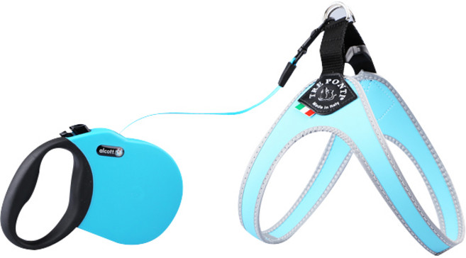 트레폰티 강아지 이지핏 리버티 하네스 1.5 + 알콧 어드벤처 리트렉터블 리쉬 자동줄 L, 블루, 1세트
