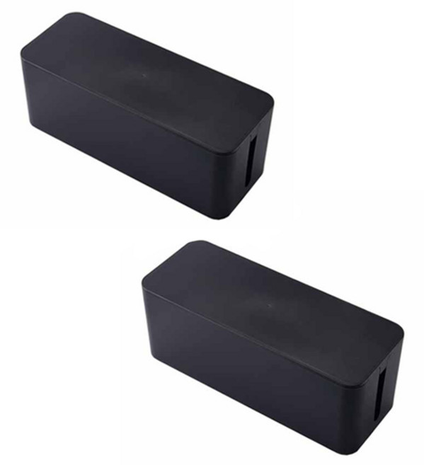 더자카 베스트심플 전선정리함, 2개, 블랙