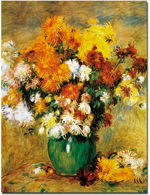 한아트 그림액자 국화꽃병 르누아르