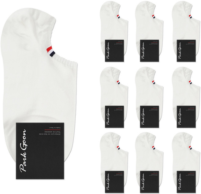 박군 남성용 신사 트리플라인 덧신 10족