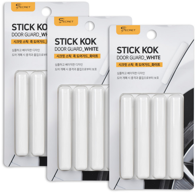 시크릿 스틱 콕 도어가드 4p, 화이트, 3세트
