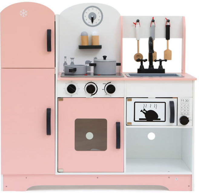 피에스타 원목 디럭스 주방놀이, 핑크, 1개