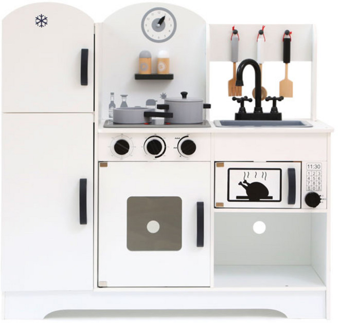 피에스타 원목 디럭스 주방놀이, 화이트, 1개