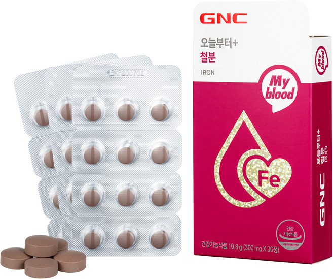 GNC 오늘부터 플러스 철분 영양제, 1개, 36정