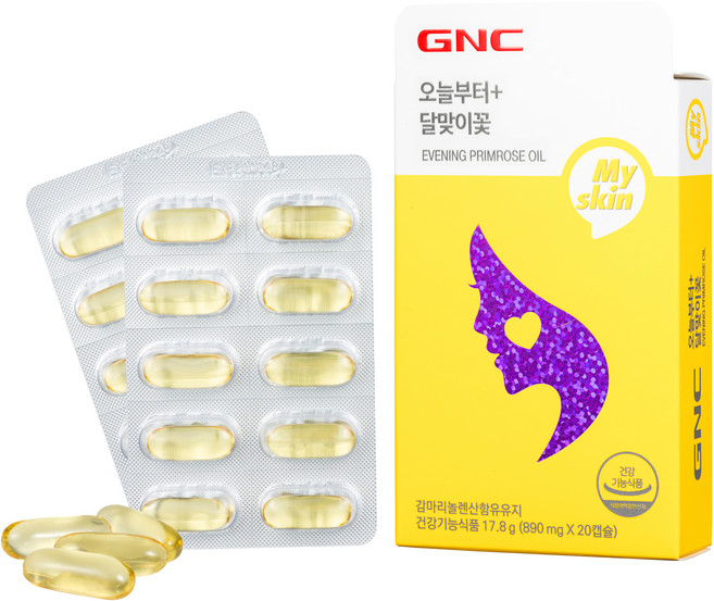GNC 오늘부터 플러스 달맞이꽃 영양제, 1개, 20정