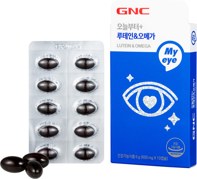 GNC 오늘부터 플러스 루테인 & 오메가 영양제, 1개, 10정