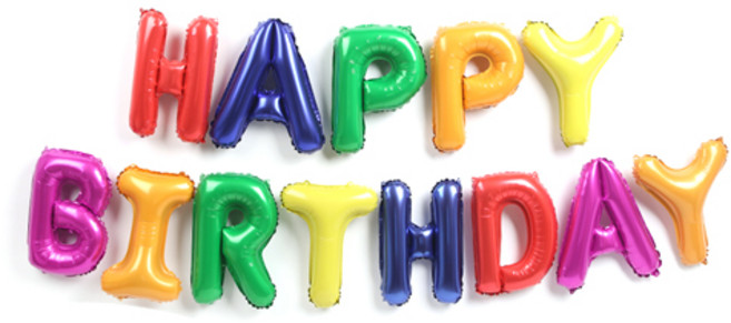 파티해 알파벳 은박 풍선 세트 HAPPY BIRTHDAY, 크레파스, 1세트