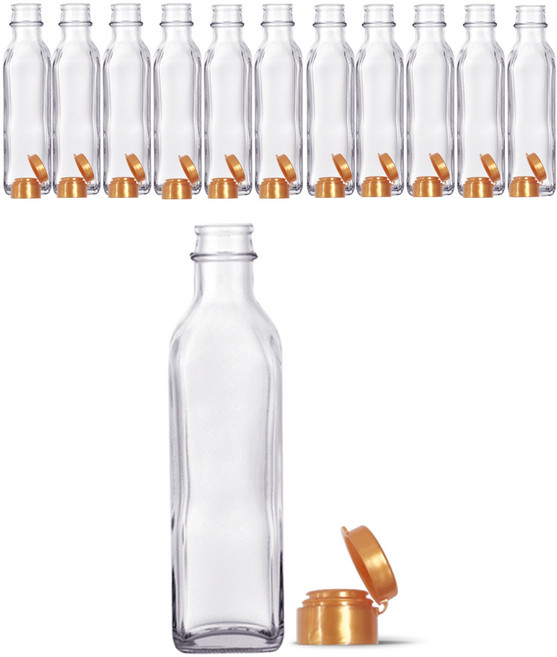 미르코리아 원터치 사각병 투명 FN300S, 300ml, 12개