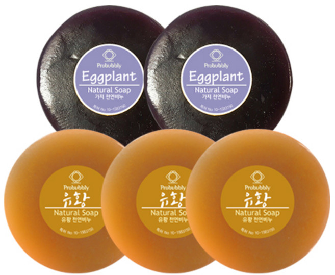 Probubbly 肥皂 茄子味 2入+硫磺味 3入, 1組