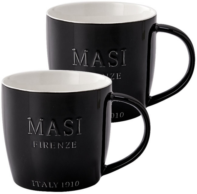MASI FIRENZE Venti 馬克杯 670ml, 2個, 黑色