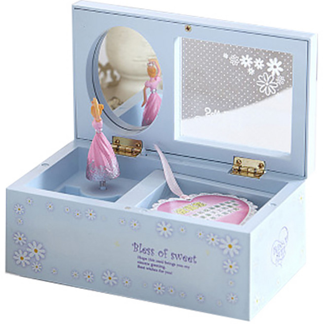 핑크빛 아름다운 공주 발레리나 보석함 오르골, 1개, 블루