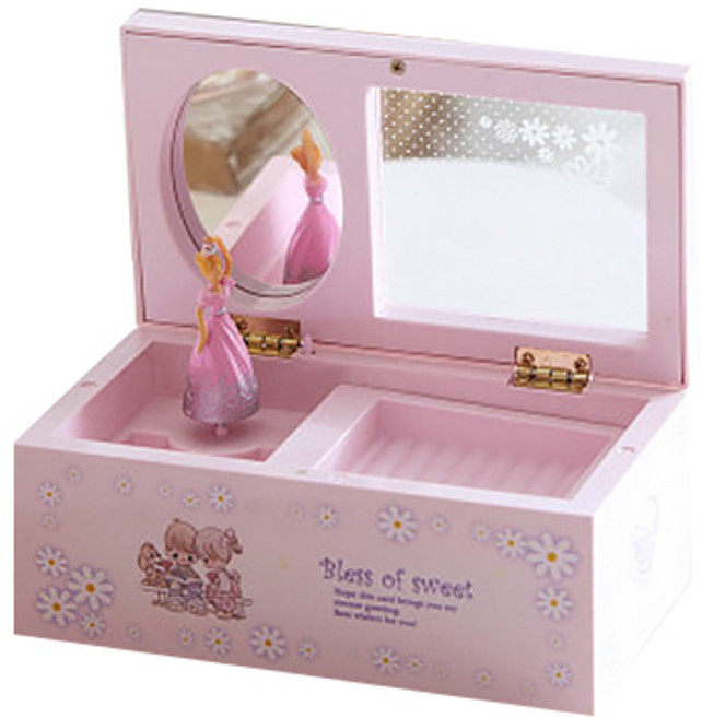아름다운 공주 발레리나 보석함 오르골, 1개, 핑크