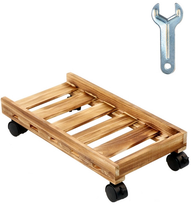 CareFree 우드 컴퓨터 받침대 CS-001 + 렌치, 브라운, 1세트