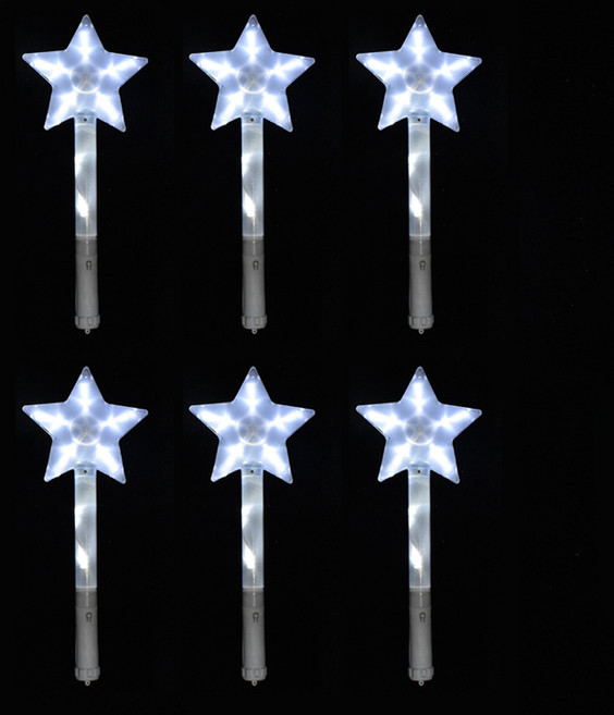파티복닷컴 LED 야광별봉 38cm, 흰색, 6개