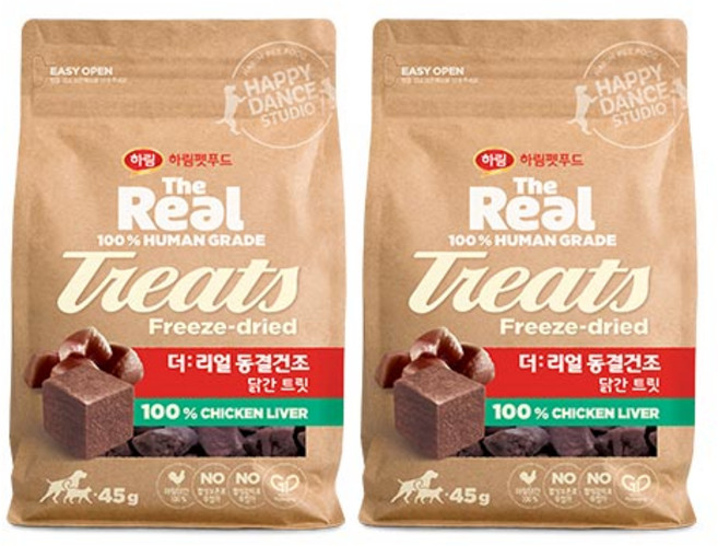 하림펫푸드 더리얼 강아지 동결건조 닭간 트릿, 닭간맛, 45g, 2개