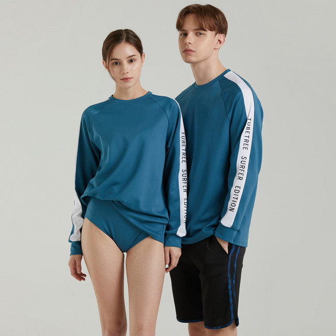 에이치머스 제노아 오버핏 긴팔 래쉬가드 상의 2p, 혼합색상