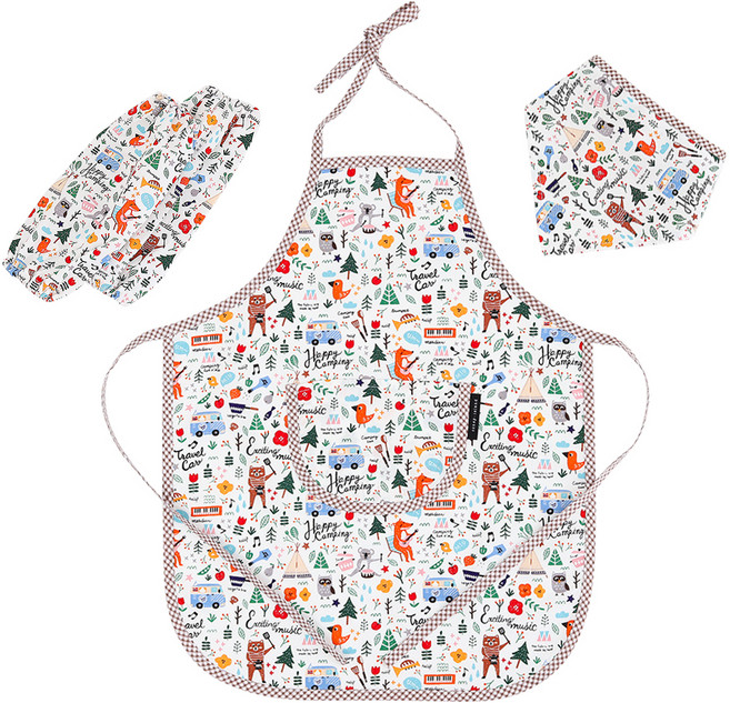 코니아일랜드 아동용 순면 앞치마 세트