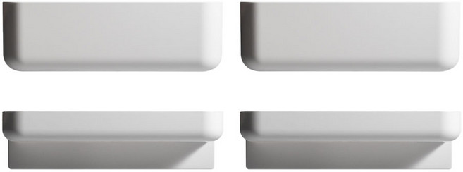 앤티스 라운딩디자인 접착식 수납박스 대형 + 소형 세트, 1세트