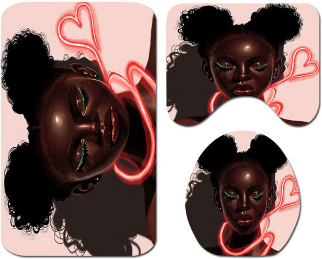 앤티스 힙스터언니 욕실 패브릭 변기커버 + 발매트 세트, 핑크, 1세트