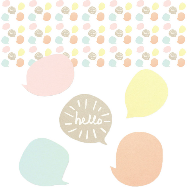 헬로 톡톡 스티커 5종 세트, 혼합색상, 20세트