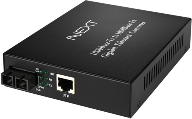 넥스트유 기가비트 이더넷 싱글모드 광미디어 컨버터, NEXT-2000GSCS-PW, 1개