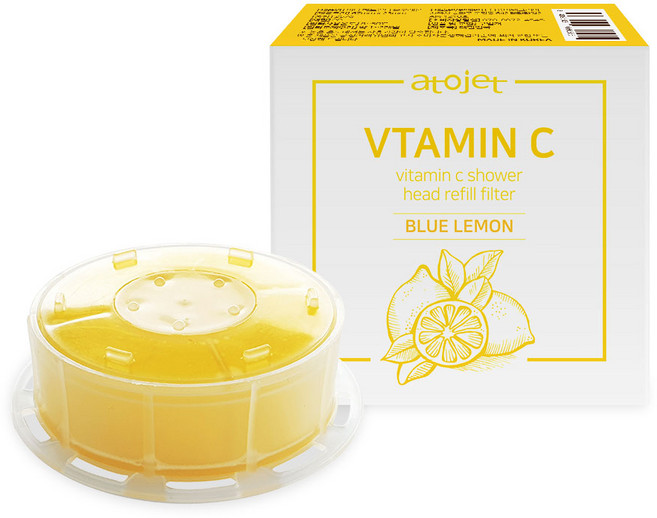 아토젯 비타민 샤워기 헤드 필터, 1개, 블루레몬