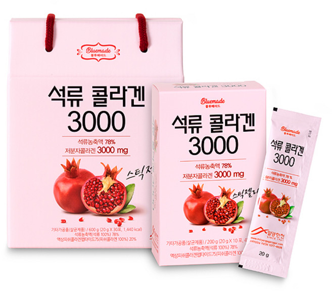 밀양한천 석류콜라겐 3000 1달분, 20g, 30개
