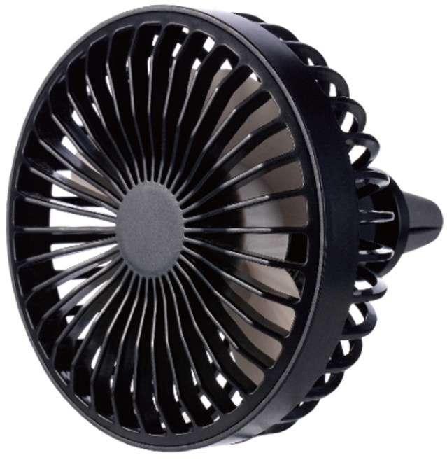 아트로마 LED 무드램프 USB 전원 3단 차량용 선풍기, GTG-001(블랙)