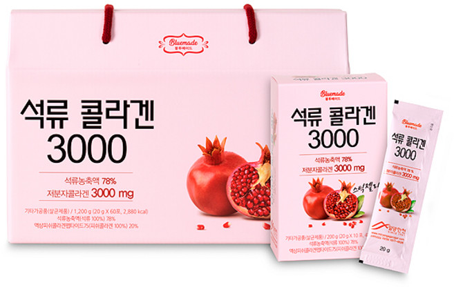밀양한천 석류콜라겐 3000 2달분, 20g, 60개