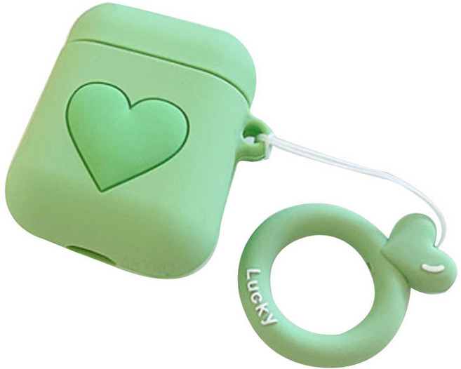 아리코 럭키 하트 에어팟 케이스, 그린, 1개