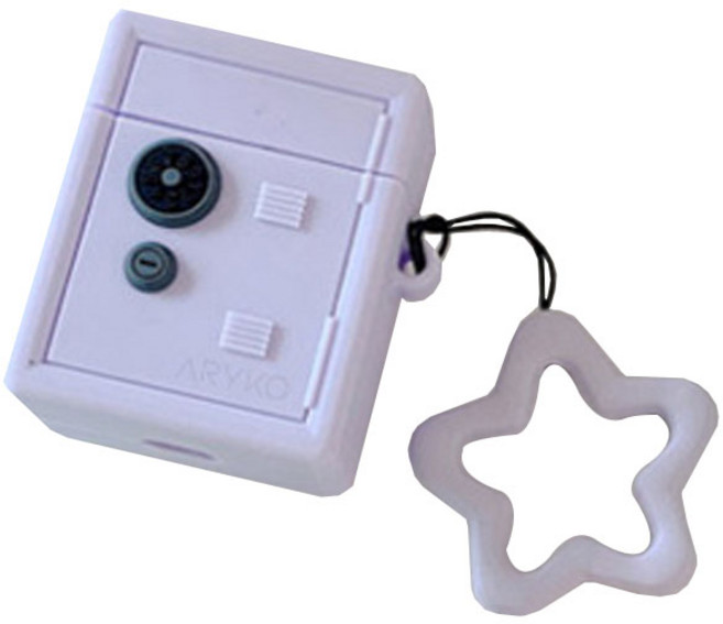 아리코 금고 스타링 실리콘 에어팟 케이스, 파스텔 퍼플, 1개